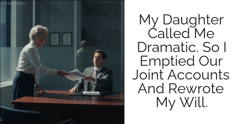 My Daughter Called Me Dramatic. So I Emptied Our Joint Accounts And Rewrote My Will.