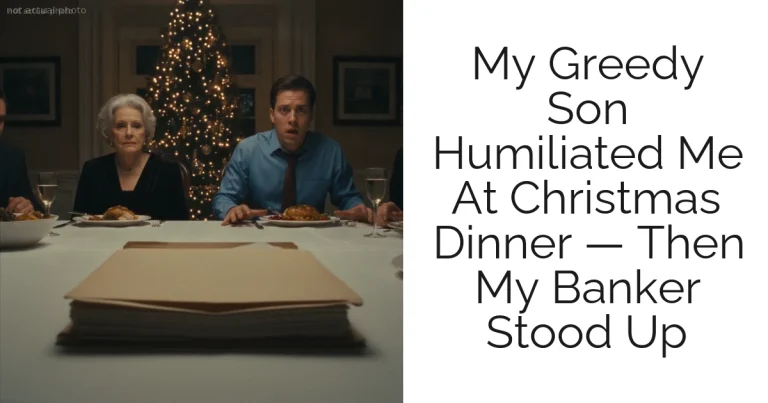 My Greedy Son Humiliated Me At Christmas Dinner — Then My Banker Stood Up