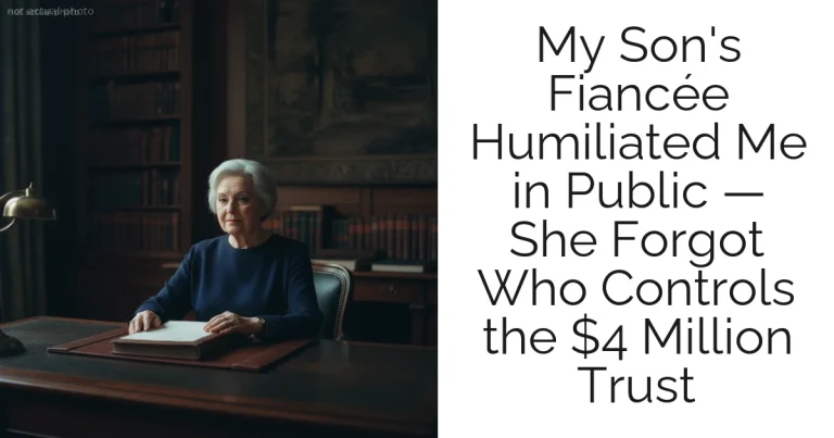 My Son's Fiancée Humiliated Me in Public — She Forgot Who Controls the $4 Million Trust