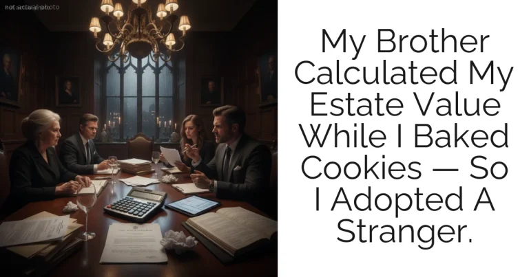 My Brother Calculated My Estate Value While I Baked Cookies — So I Adopted A Stranger.