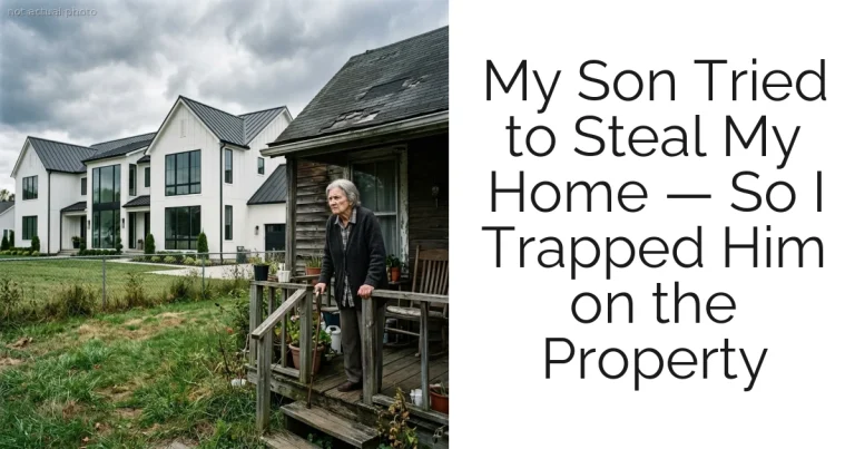 My Son Tried to Steal My Home — So I Trapped Him on the Property
