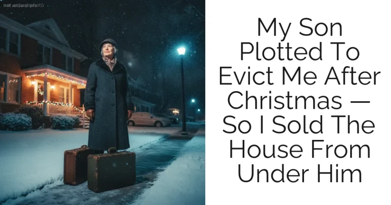 My Son Plotted To Evict Me After Christmas — So I Sold The House From Under Him