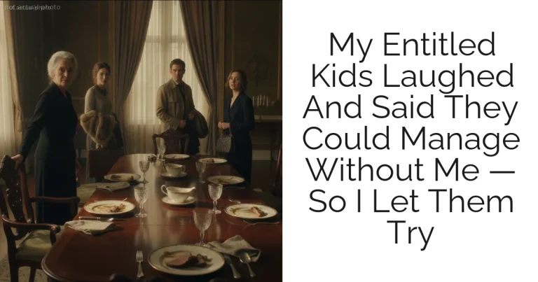 My Entitled Kids Laughed And Said They Could Manage Without Me — So I Let Them Try