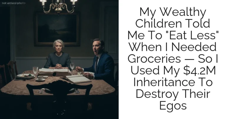 My Wealthy Children Told Me To "Eat Less" When I Needed Groceries — So I Used My $4.2M Inheritance To Destroy Their Egos