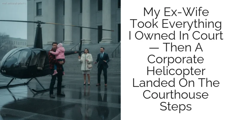 My Ex-Wife Took Everything I Owned In Court — Then A Corporate Helicopter Landed On The Courthouse Steps