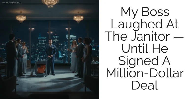 My Boss Laughed At The Janitor — Until He Signed A Million-Dollar Deal