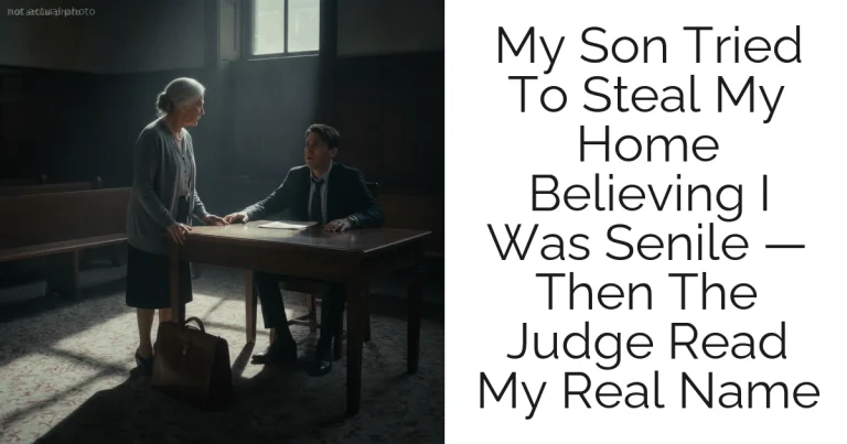 My Son Tried To Steal My Home Believing I Was Senile — Then The Judge Read My Real Name