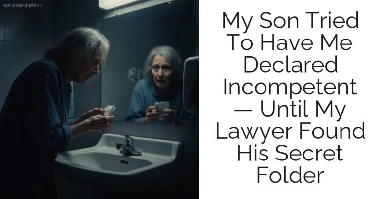 My Son Tried To Have Me Declared Incompetent — Until My Lawyer Found His Secret Folder