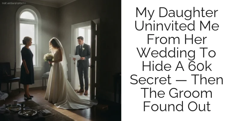 My Daughter Uninvited Me From Her Wedding To Hide A 60k Secret — Then The Groom Found Out