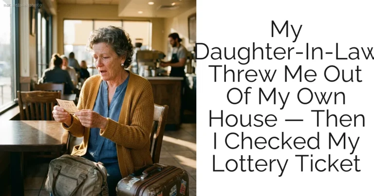 My Daughter-In-Law Threw Me Out Of My Own House — Then I Checked My Lottery Ticket