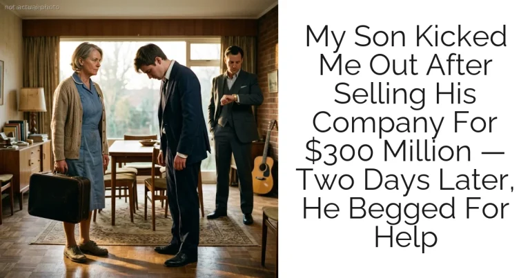 My Son Kicked Me Out After Selling His Company For $300 Million — Two Days Later, He Begged For Help