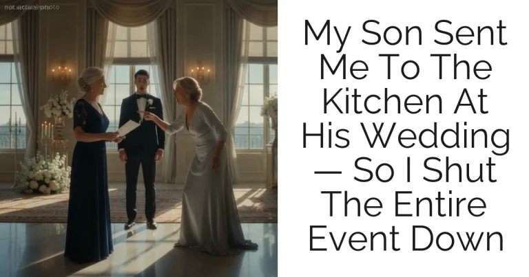 My Son Sent Me To The Kitchen At His Wedding — So I Shut The Entire Event Down