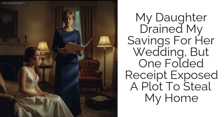 My Daughter Drained My Savings For Her Wedding, But One Folded Receipt Exposed A Plot To Steal My Home