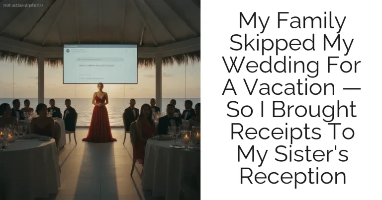 My Family Skipped My Wedding For A Vacation — So I Brought Receipts To My Sister's Reception