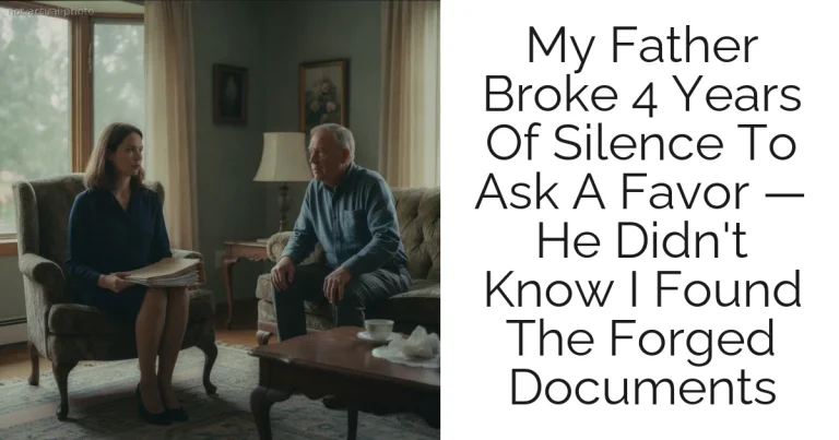 My Father Broke 4 Years Of Silence To Ask A Favor — He Didn't Know I Found The Forged Documents
