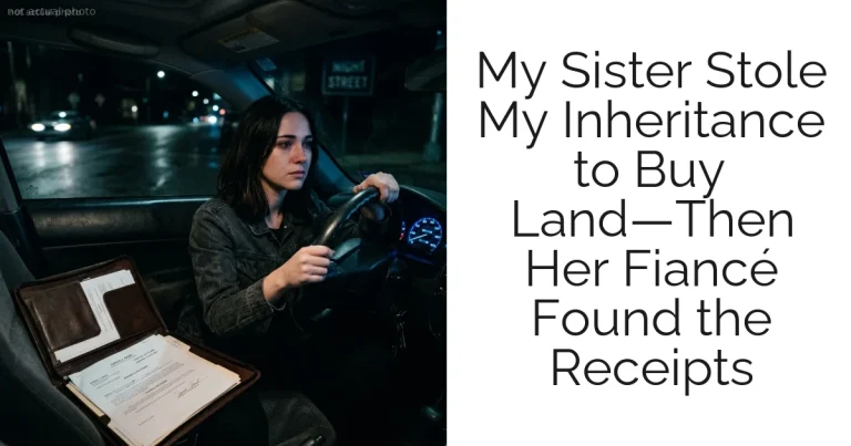 My Sister Stole My Inheritance to Buy Land—Then Her Fiancé Found the Receipts