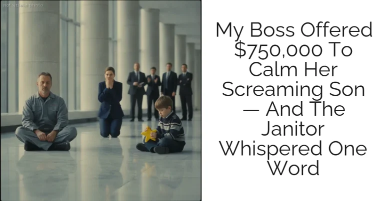 My Boss Offered $750,000 To Calm Her Screaming Son — And The Janitor Whispered One Word