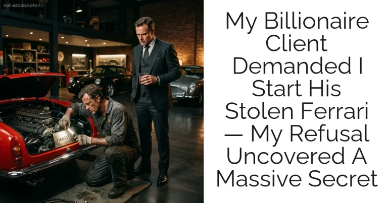 My Billionaire Client Demanded I Start His Stolen Ferrari — My Refusal Uncovered A Massive Secret