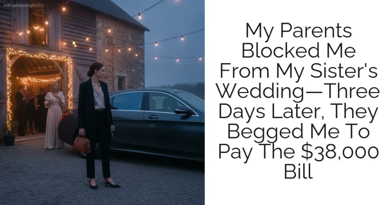 My Parents Blocked Me From My Sister's Wedding—Three Days Later, They Begged Me To Pay The $38,000 Bill
