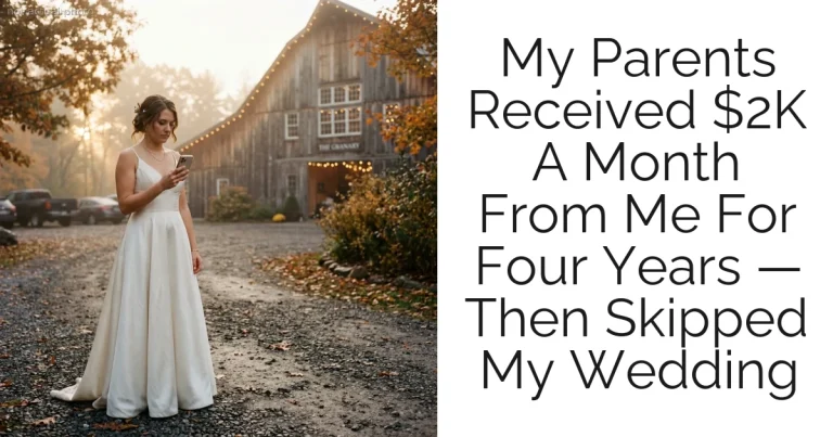 My Parents Received $2K A Month From Me For Four Years — Then Skipped My Wedding