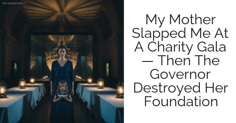 My Mother Slapped Me At A Charity Gala — Then The Governor Destroyed Her Foundation