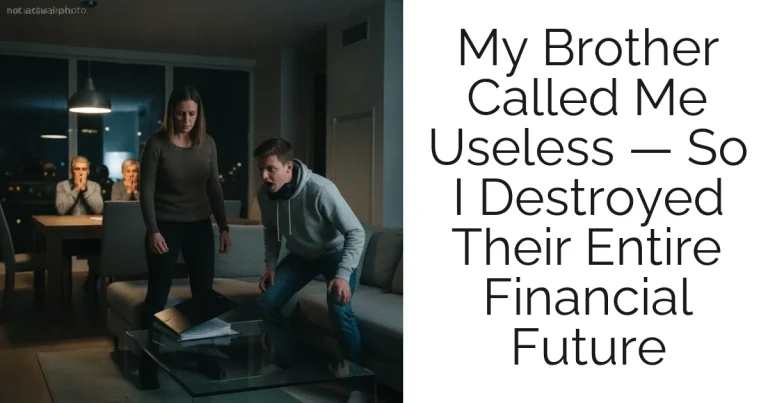 My Brother Called Me Useless — So I Destroyed Their Entire Financial Future