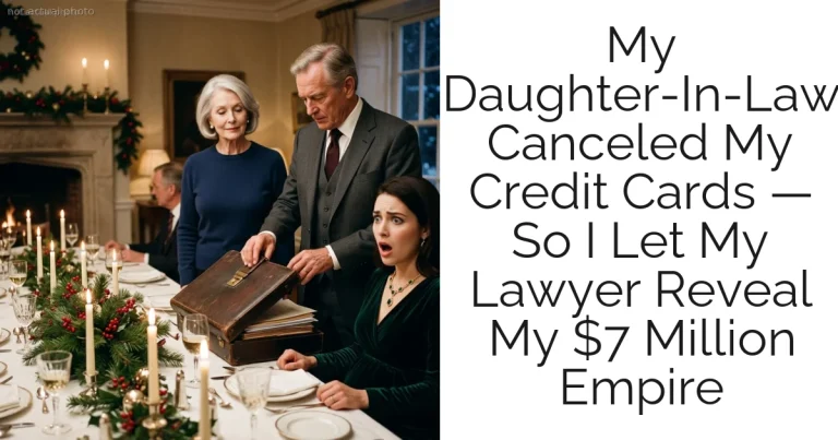 My Daughter-In-Law Canceled My Credit Cards — So I Let My Lawyer Reveal My $7 Million Empire