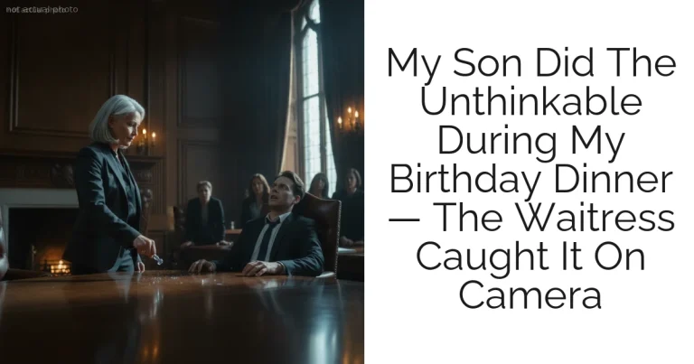 My Son Did The Unthinkable During My Birthday Dinner — The Waitress Caught It On Camera