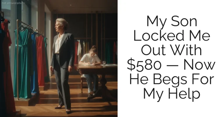 My Son Locked Me Out With $580 — Now He Begs For My Help