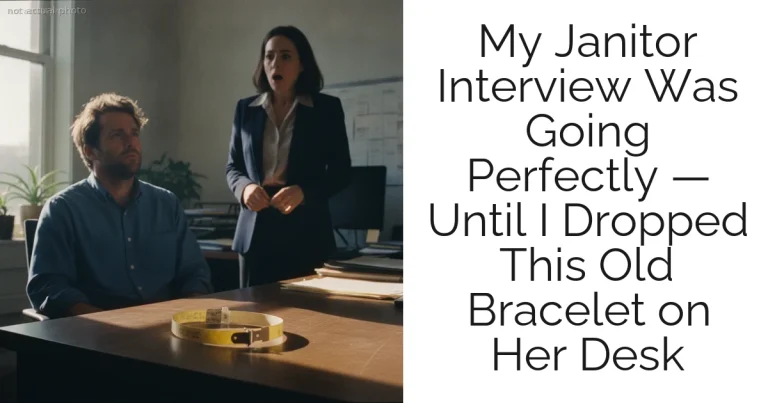 My Janitor Interview Was Going Perfectly — Until I Dropped This Old Bracelet on Her Desk