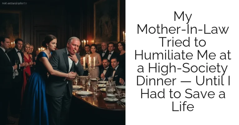 My Mother-In-Law Tried to Humiliate Me at a High-Society Dinner — Until I Had to Save a Life