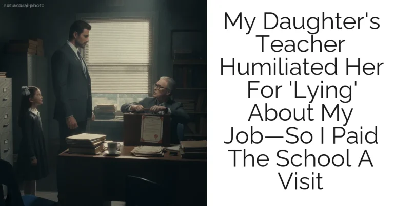 My Daughter's Teacher Humiliated Her For 'Lying' About My Job—So I Paid The School A Visit