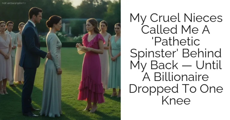 My Cruel Nieces Called Me A 'Pathetic Spinster' Behind My Back — Until A Billionaire Dropped To One Knee