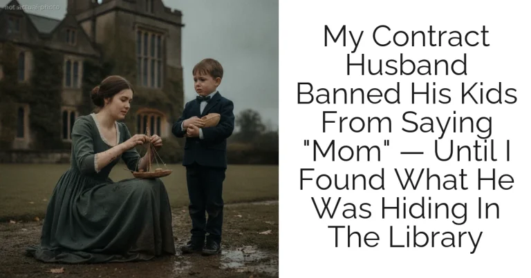 My Contract Husband Banned His Kids From Saying "Mom" — Until I Found What He Was Hiding In The Library