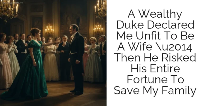 A Wealthy Duke Declared Me Unfit To Be A Wife u2014 Then He Risked His Entire Fortune To Save My Family