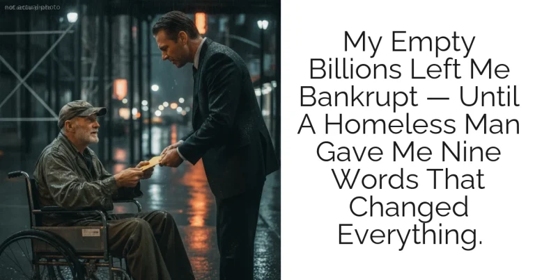 My Empty Billions Left Me Bankrupt — Until A Homeless Man Gave Me Nine Words That Changed Everything.