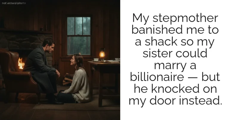 My stepmother banished me to a shack so my sister could marry a billionaire — but he knocked on my door instead.