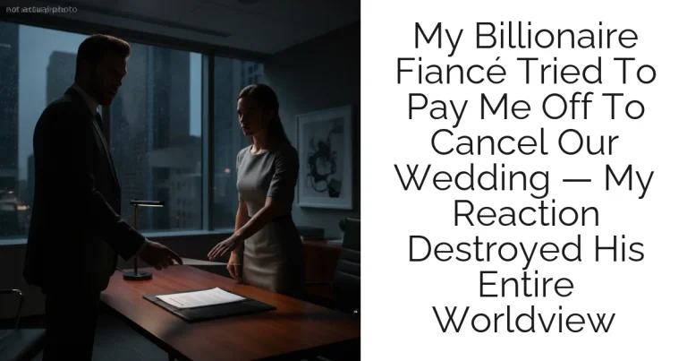 My Billionaire Fiancé Tried To Pay Me Off To Cancel Our Wedding — My Reaction Destroyed His Entire Worldview