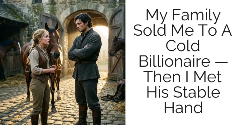 My Family Sold Me To A Cold Billionaire — Then I Met His Stable Hand