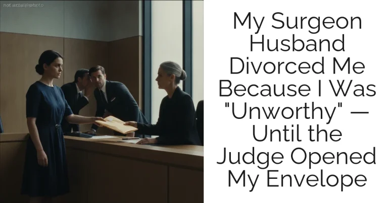 My Surgeon Husband Divorced Me Because I Was "Unworthy" — Until the Judge Opened My Envelope