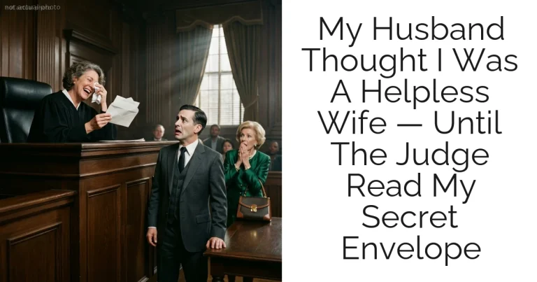 My Husband Thought I Was A Helpless Wife — Until The Judge Read My Secret Envelope