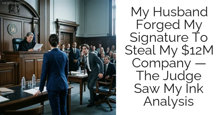 My Husband Forged My Signature To Steal My $12M Company — The Judge Saw My Ink Analysis