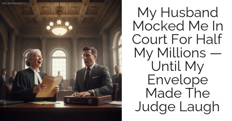 My Husband Mocked Me In Court For Half My Millions — Until My Envelope Made The Judge Laugh