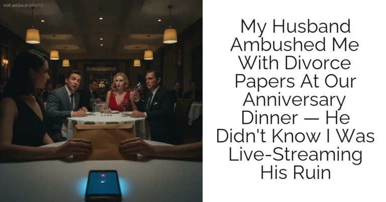 My Husband Ambushed Me With Divorce Papers At Our Anniversary Dinner — He Didn't Know I Was Live-Streaming His Ruin
