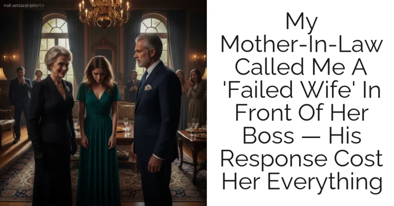 My Mother-In-Law Called Me A 'Failed Wife' In Front Of Her Boss — His Response Cost Her Everything
