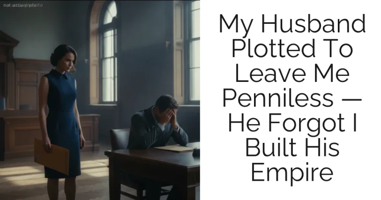 My Husband Plotted To Leave Me Penniless — He Forgot I Built His Empire
