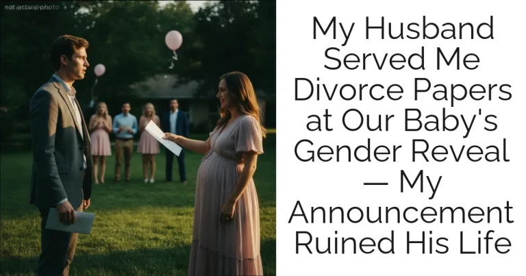 My Husband Served Me Divorce Papers at Our Baby's Gender Reveal — My Announcement Ruined His Life