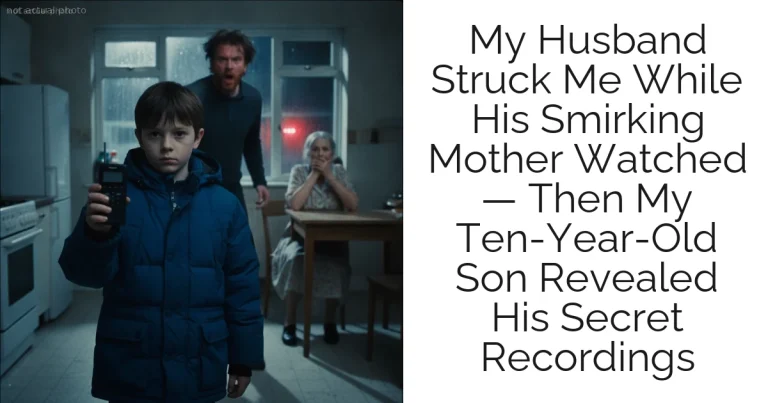 My Husband Struck Me While His Smirking Mother Watched — Then My Ten-Year-Old Son Revealed His Secret Recordings