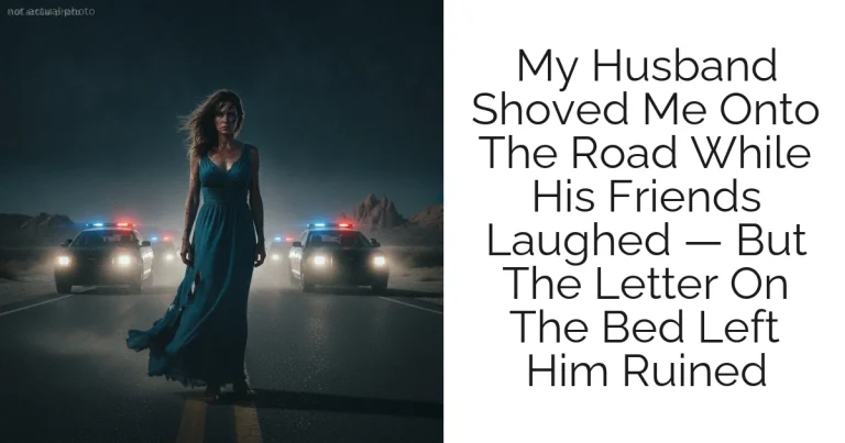 My Husband Shoved Me Onto The Road While His Friends Laughed — But The Letter On The Bed Left Him Ruined