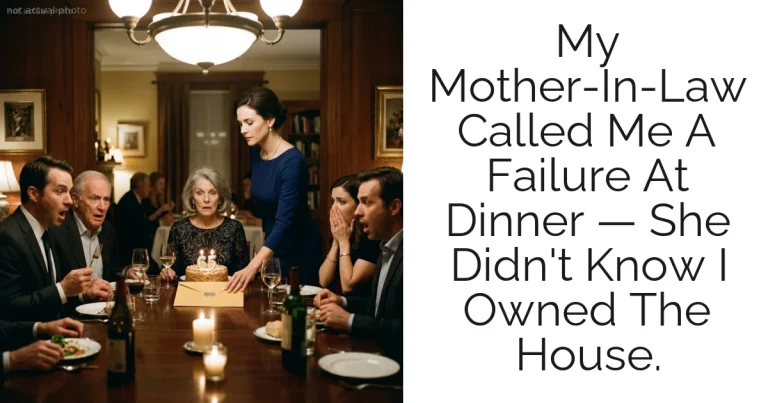 My Mother-In-Law Called Me A Failure At Dinner — She Didn't Know I Owned The House.